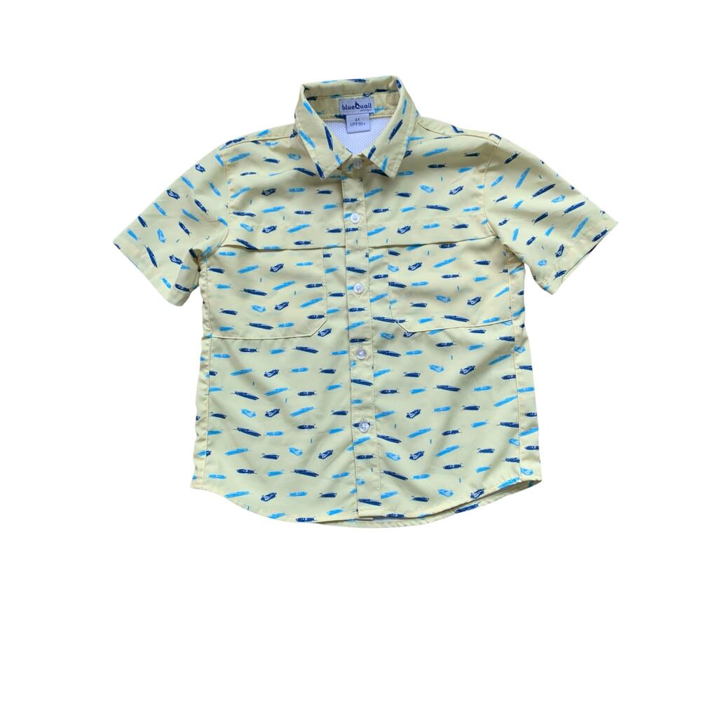 Blue Quail Speedboats Yellow Everyday Shirt 3T